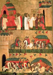 Novgorodi csata a szuzdaliakkal, Novgorodi iskola, 15. század közepe (tempera és arany a táblán)